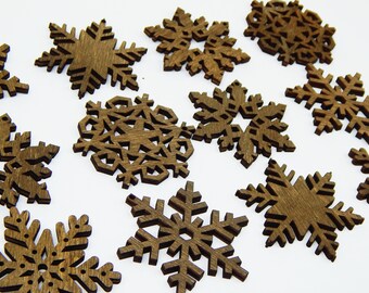 Schneeflocke ❄ Nostalgie Shabby Holzanhänger Vintage Holz 7cm Winter