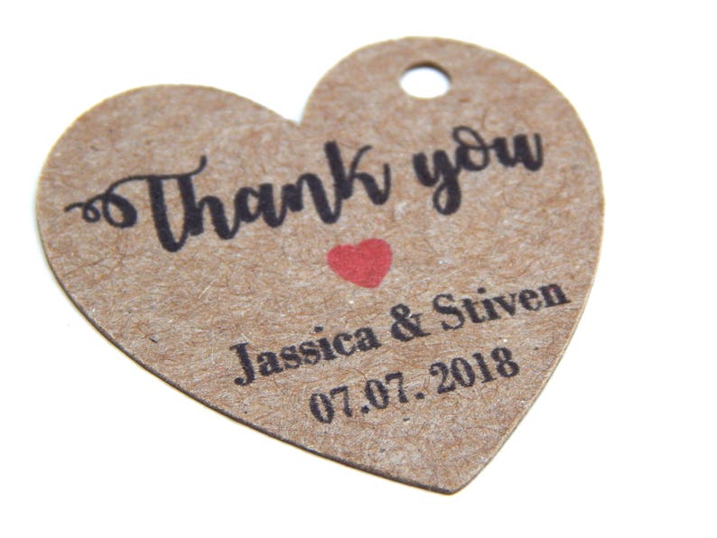 10 100 pcs. Custom Favor Tags, Wedding Favor Tag, Personalized Tag, Bridal Shower Tags, Thank You Tags, Gift Tag, Hang Tags, Party Favor image 3