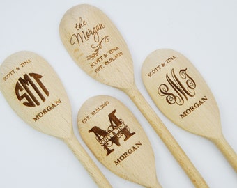 Engraved Beech Wood Spoon: Personalized Wedding Favor