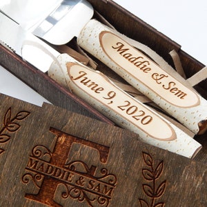 Coltello personalizzato per matrimoni, set torta nuziale, set di taglio torta, coltelli personalizzati, set di coltelli da torta, set di coltelli da torta, set di torte, server torta rustico