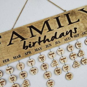 Family Birthday Board, Birthday Calendar, Birthday Sign, Celebrations, Family Calendar, Family Celebrations, Birthday Reminder, Family Tree