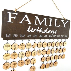 Family Birthday Board Calendar - Family Tree Birthday and Anniversary Calendar - Calendar Wall Hanging for Track  with 48 Tags