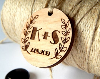 10 - 100 pcs. Custom Favor Wooden Tags, Wedding Favor Tag, Personalized Tag, Bridal Shower Tags, Gift Tag, Hang Tags, Party Favor