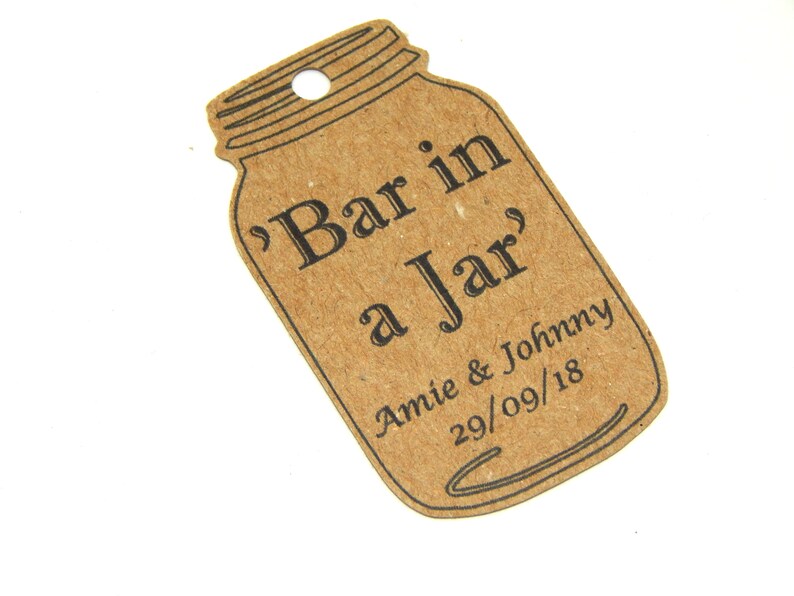 10 100 pcs. Mason Jar Custom Tags Custom Tags Bar In a Jar Etsy