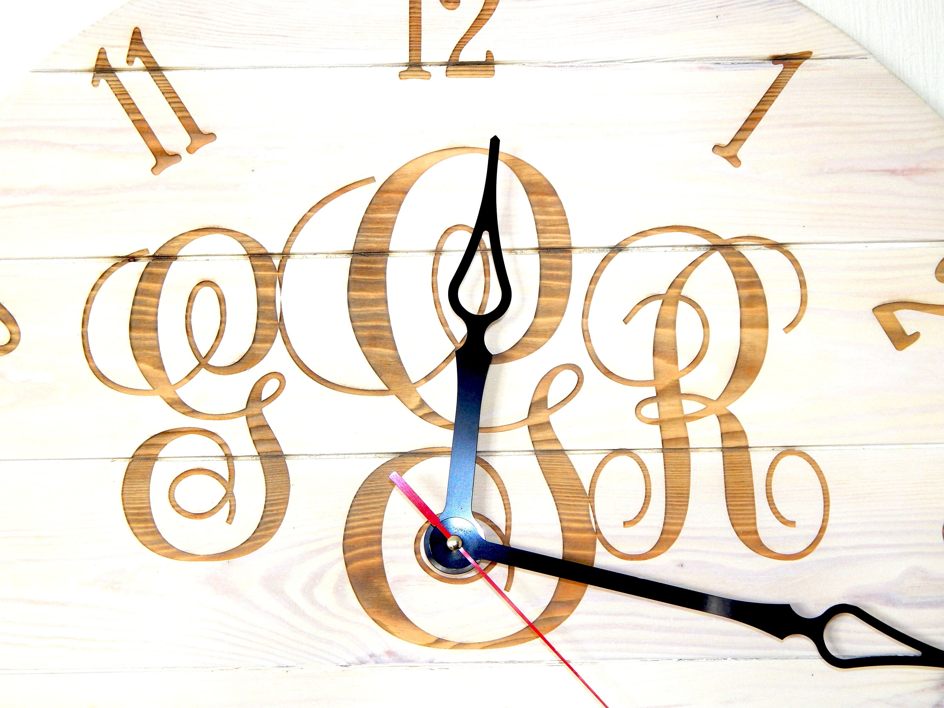 Personalized Large Wall Clock Oversized Wedding Stained Clock Etsy
