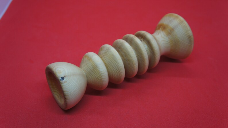 Wooden Candlestick  hand turned with wood from a piano image 1