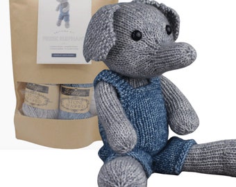 Super Cute Elephant Knitting Kit, ideal gift for craft lovers.