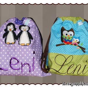 Gym bag Kindergarten bag also for twins with name Siblings Bag Bag Gym Backpack Children's cooking backpack Kita bag bag image 6