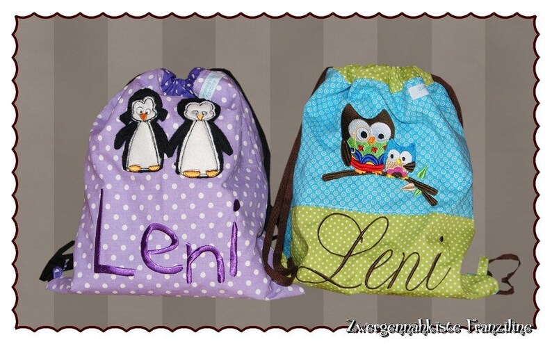 Gym bag Kindergarten bag also for twins with name Siblings Bag Bag Gym Backpack Children's cooking backpack Kita bag bag image 6