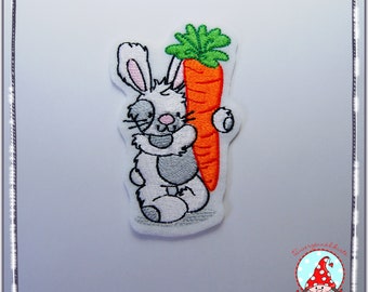 Patch Rabbit with Carrot Application Press Bunny Carrot Patch Trouser Patch