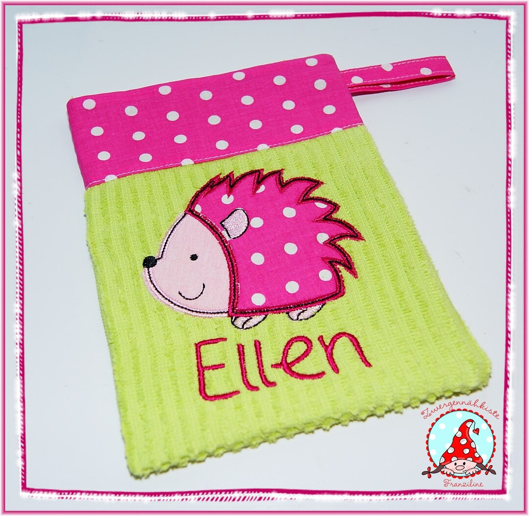 Washcloth With Name & Desired Motif Washing Glove Baby Gift Etsy