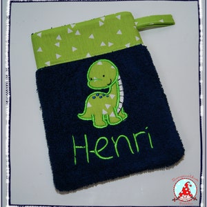 Washcloth with name & desired motif washing glove baby / child image 10