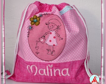 Turnbeutel mit Name & Motiv Gymback Kindergarten Beutel Tasche Rucksack Wäschebeutel Kindergartenrucksack