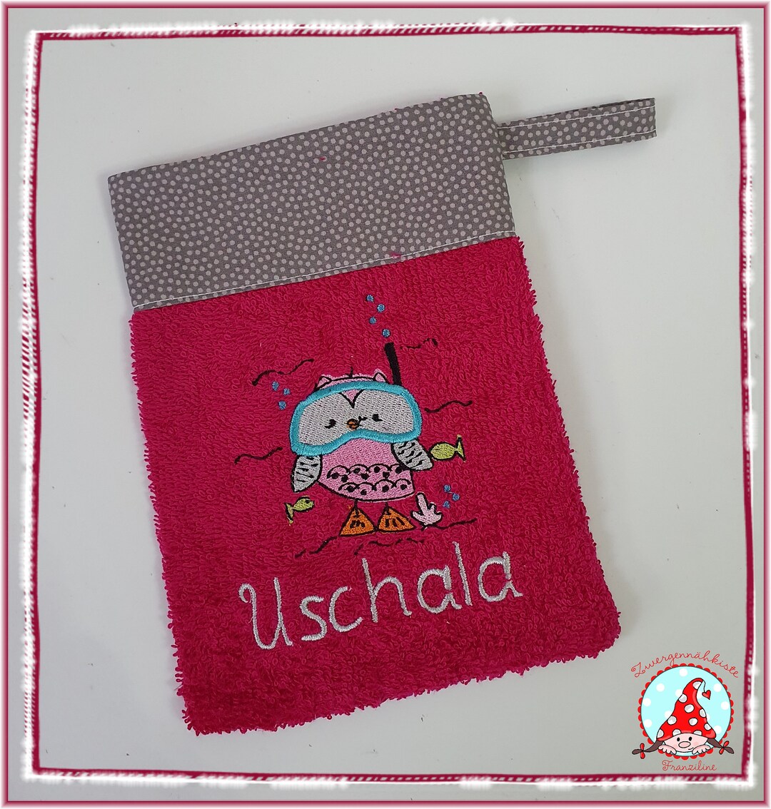 Schnoschi Personalisierter Waschlappen - Bestickt Mit Namen In 100% Baumwolle