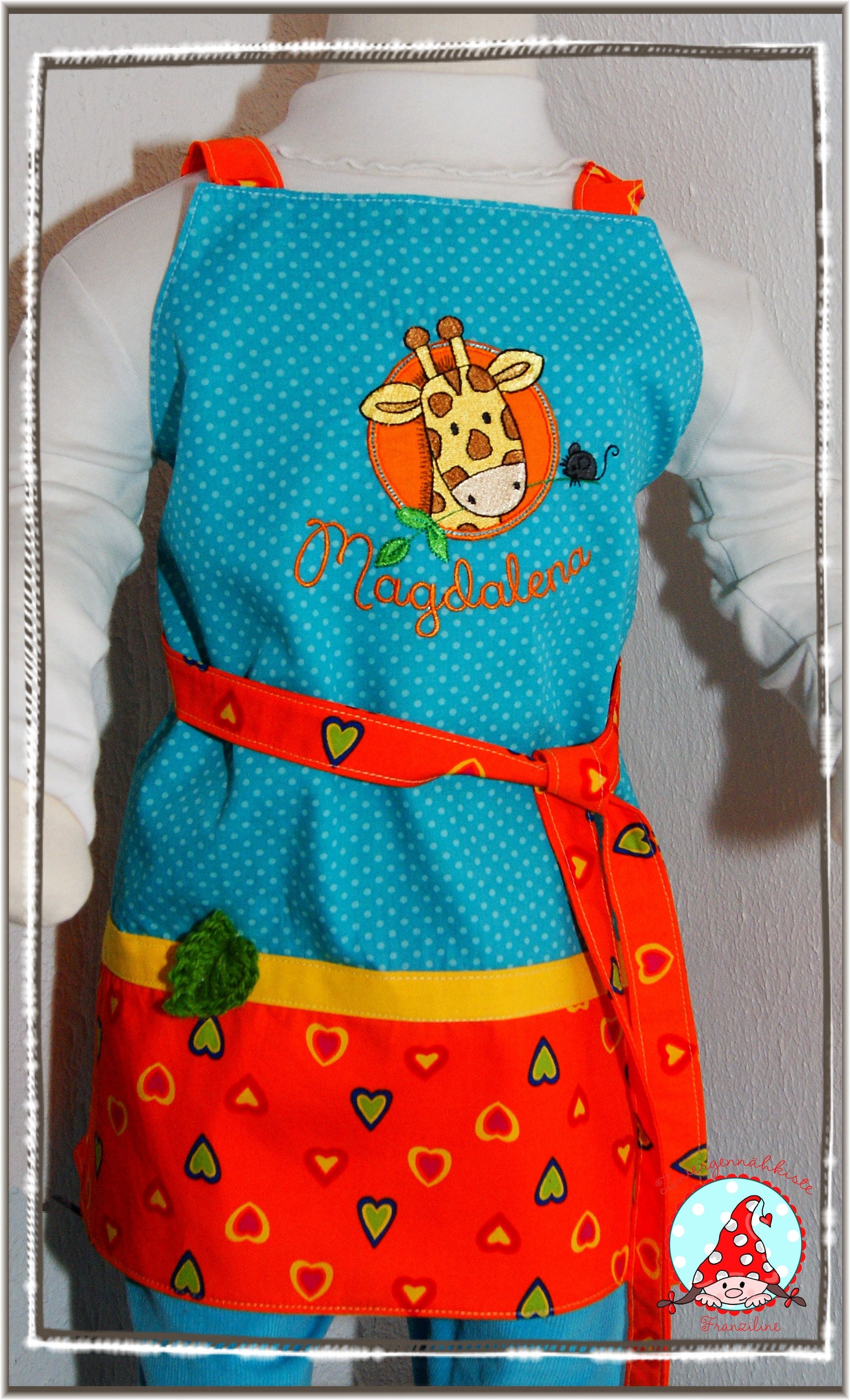 schürze mit namen und motiv