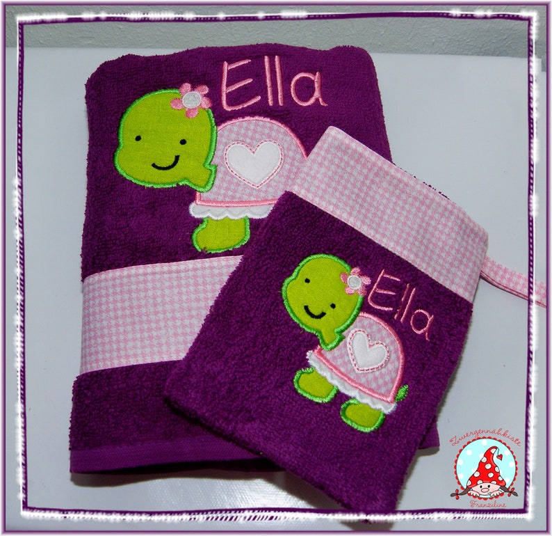 Handtuch & Waschlappen im Set mit Name und Motiv Waschhandschuh Towel Bild 7