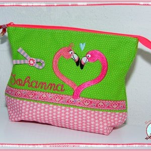 Toiletry bag with name and desired motif Unique toiletry bag Children's bag Wash bag Flower Cosmetic bag Bag Travel diaper bag image 6