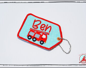 Sugar Bags Trailer Fire Brigade with Name School Bags School Bags Luggage Tags Name Tags