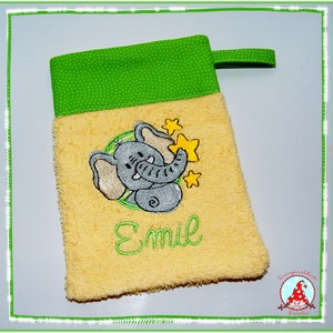 Washcloth with name & desired motif washing glove baby / child image 6