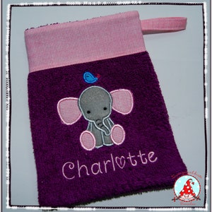 Washcloth with name & desired motif washing glove image 2