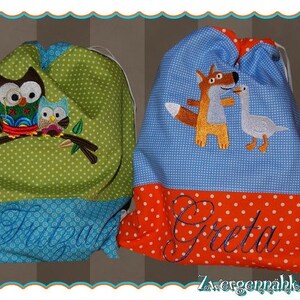 Gym bag Kindergarten bag also for twins with name Siblings Bag Bag Gym Backpack Children's cooking backpack Kita bag bag image 8