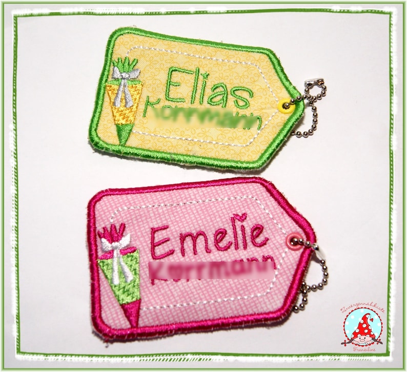 Name tags with name sloth and motif pendant ranzen school bag sugar bag suitcase pendant