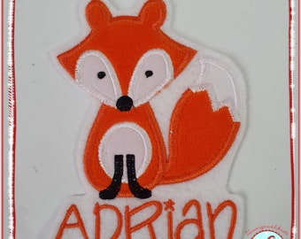 Patch Fox with Name Application Press Patches