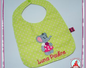 Baby bib with name and motif Bib Latz