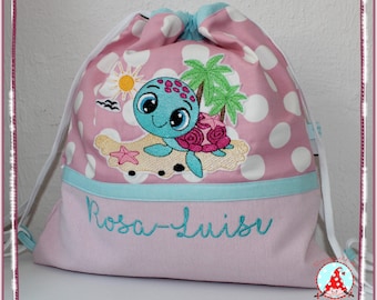 Gym bag with name & motif Gymback kindergarten bag bag backpack laundry bag kindergarten backpack fabric bag