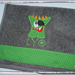 Gästehandtuch mit Name & Motiv Borte Gaestehandtuch bestickt Frottee Towel Bild 1