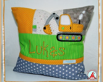 Personalized cushion with inner cushion, patch cushion cover with name & motif, 40x40 cm, cuddly cushion, sofa cushion, favorite cushion, patch cushion, birth cushion