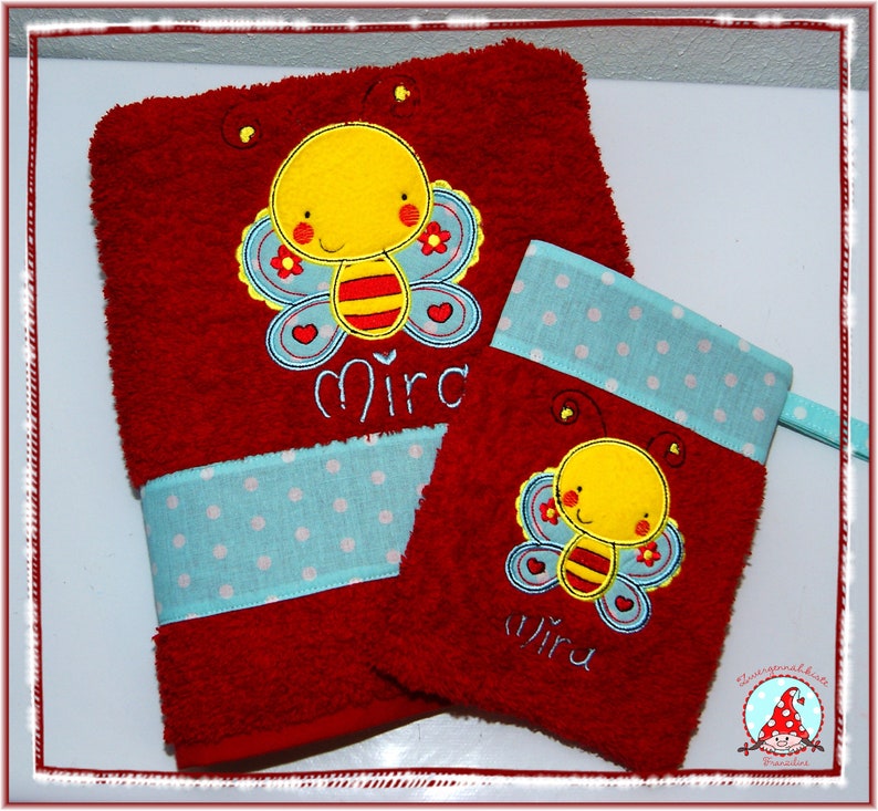 Handtuch & Waschlappen im Set mit Name und Motiv Waschhandschuh Towel Bild 2