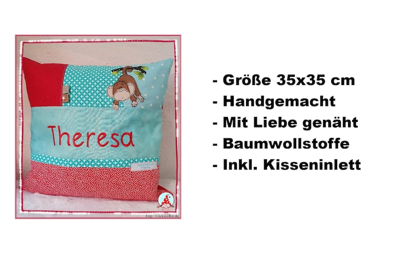 Personalized Name Pillow / Pillow with Name for Baby & Child / Patchwork Pillow Gift for Birth image 2