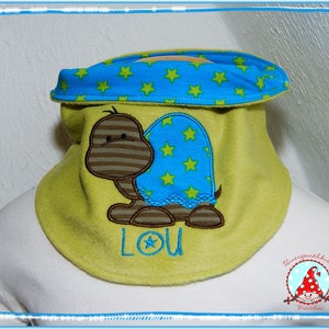 Baby and children neck sock with name & motif loop round scarf image 3