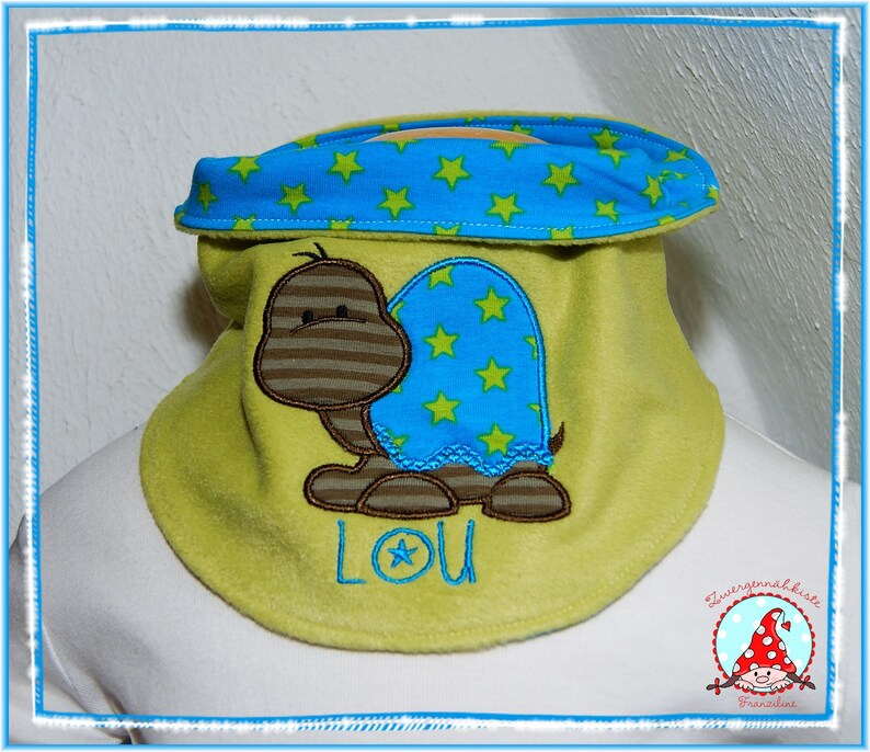 Baby and children neck sock with name & motif loop round scarf image 3