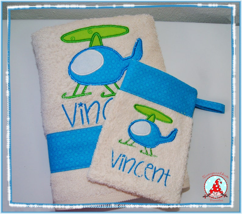 Handtuch & Waschlappen im Set mit Name und Motiv Waschhandschuh Towel Bild 6