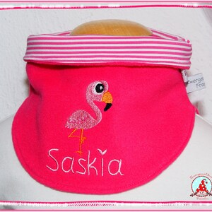 Kinder Halssocke mit Name & Motiv Loop Schal Schlupfschal Baby Flamingo Dino Elefant Feuerwehr Pferd Halstuch Rundschal Bild 9