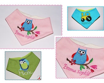 Baby Halstuch mit Name Motiv & Wunschfarbe Dreieckstuch Tuch Babyhalstuch