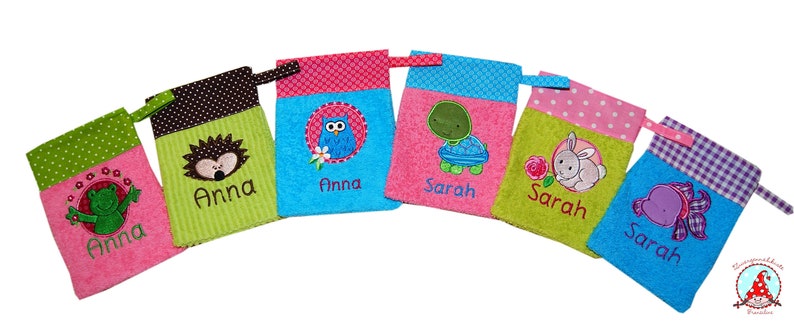 Washcloth with name & desired motif washing glove image 3