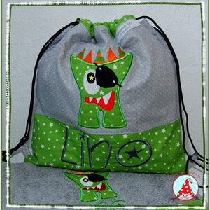 Gym bag Kindergarten bag also for twins with name Siblings Bag Bag Gym Backpack Children's cooking backpack Kita bag bag image 3