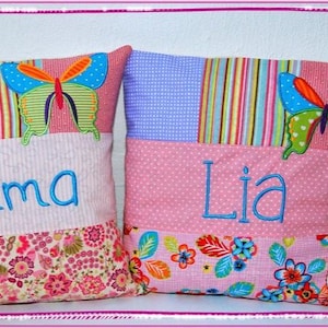Namenskissen Kissenhülle 40x40  Patch Kissen mit Namen Kuschelkissen Lieblingskissen Sofakissen Geburtskissen