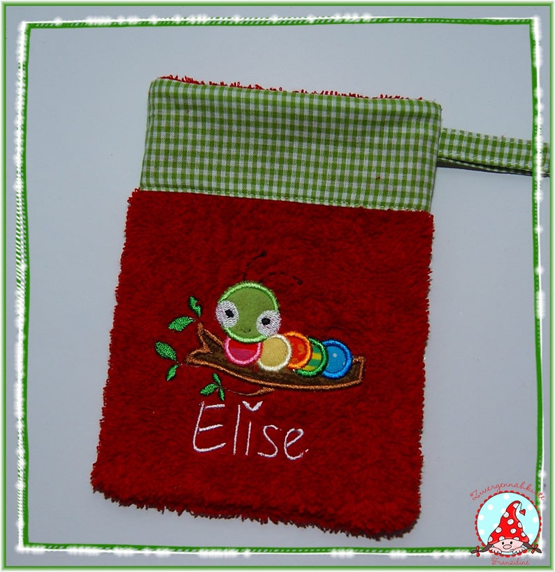 Washcloth with name & desired motif washing glove image 4