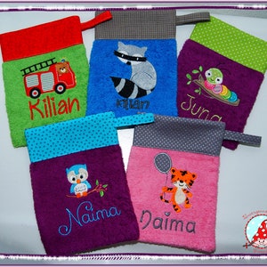 Washcloth with name & desired motif washing glove image 1