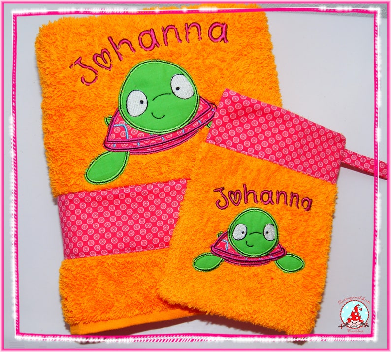 Handtuch & Waschlappen im Set mit Name und Motiv Waschhandschuh Towel Bild 3