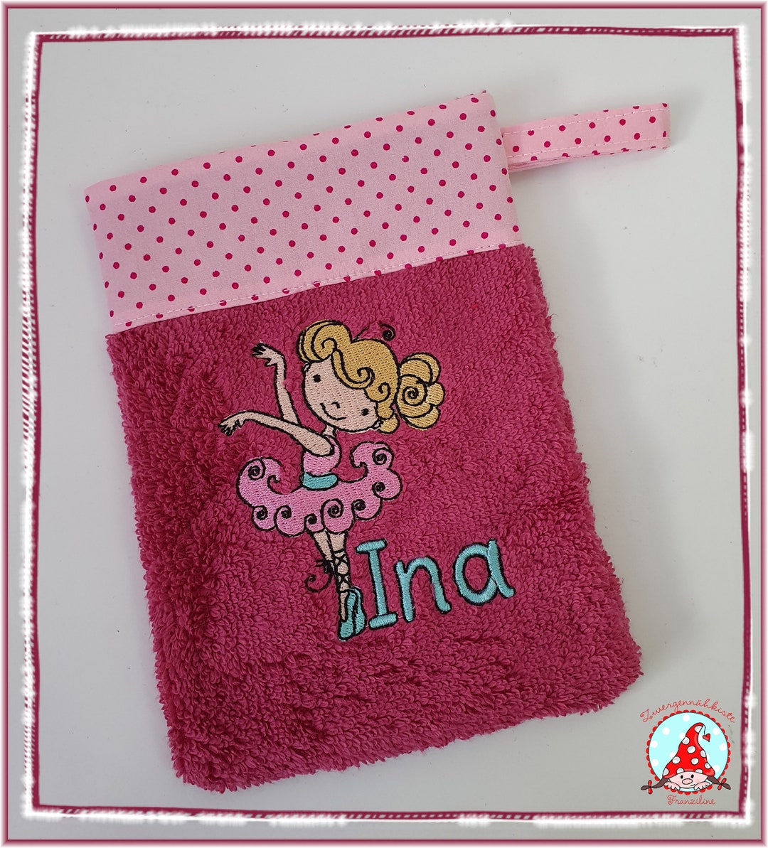 Washcloth With Name & Desired Motif Washing Glove Etsy
