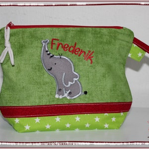 Kulturbeutel mit Name und Wunschmotiv Unikat Kulturtasche Kindertasche Waschtasche Blume Kosmetiktasche Tasche Reise Windeltasche Kleinkram