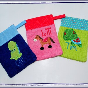 Washcloth with name & desired motif washing glove image 9