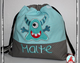 Gym bag with name & motif Gymback kindergarten bag bag backpack laundry bag kindergarten backpack