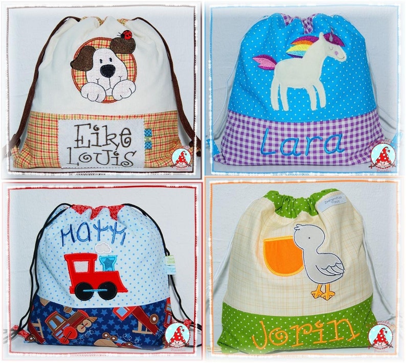 Turnbeutel mit Name & Motiv Gymback Kindergarten Beutel Tasche