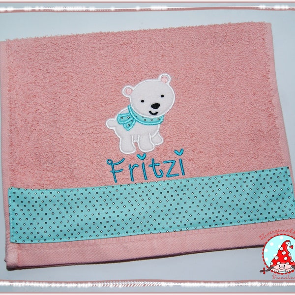 Gästehandtuch mit Name & Motiv 30x50 Handtuch Kinder Baby Towel